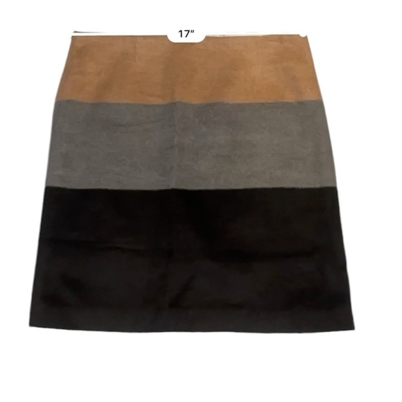Amanda + Chelsea Women’s Colorblock Wool Blend Skirt Brown/Gray/Black Size 12 - Picture 8 of 10